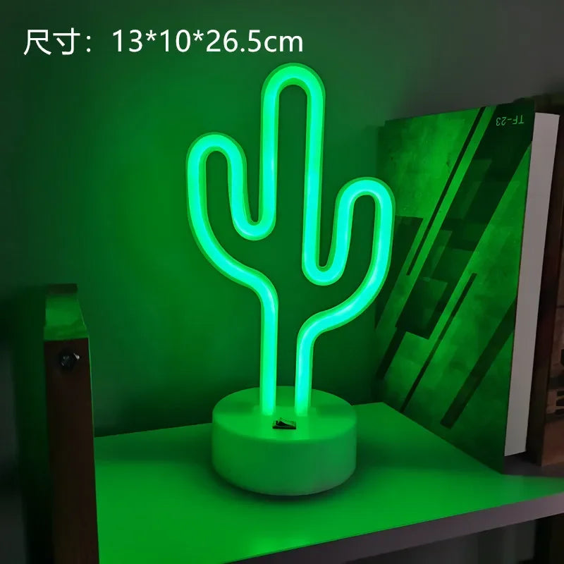 Luz de neon LED USB para letreiro, lâmpada noturna de flamingo para festas de Natal, decoração de casamento, presente para casa, luz de neon em forma de coração