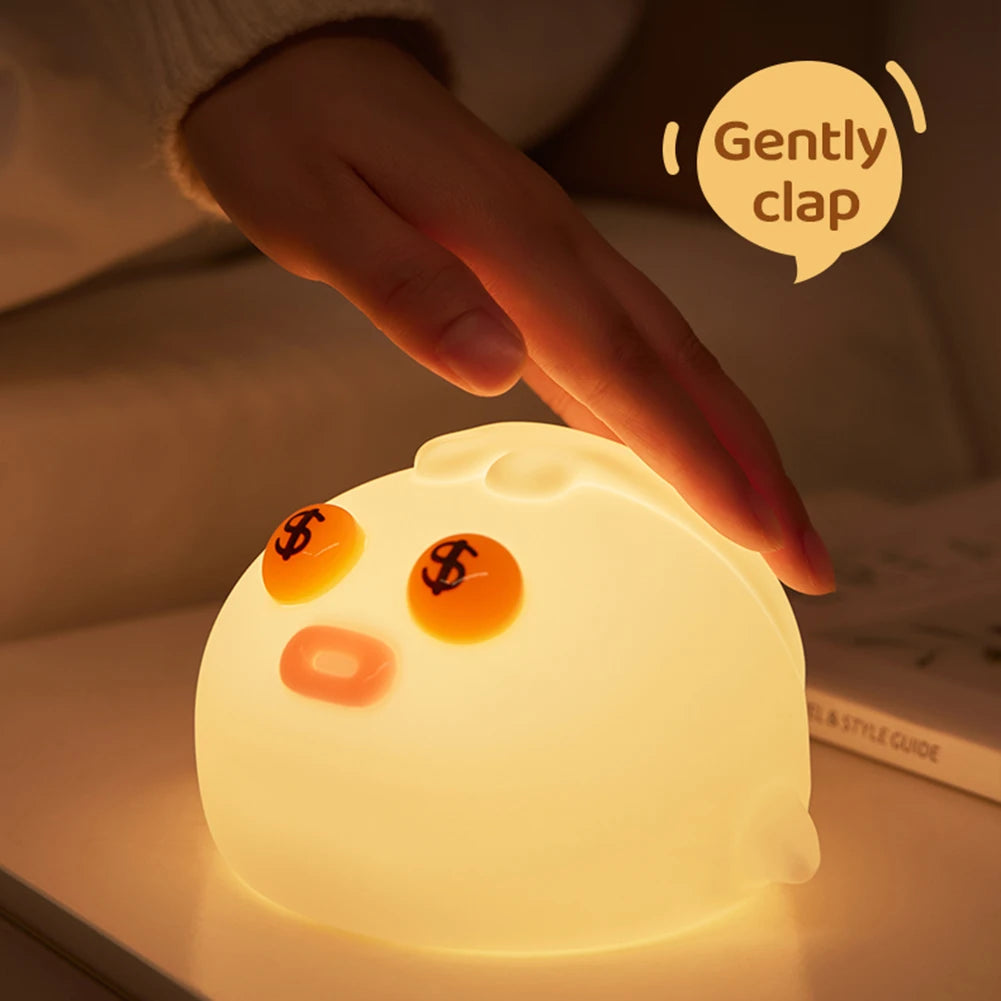 Luz noturna com 3 velocidades de escurecimento, tipo C, carregamento divertido, luz de cabeceira, luz suave com luz de dormir, luz ambiente para quarto