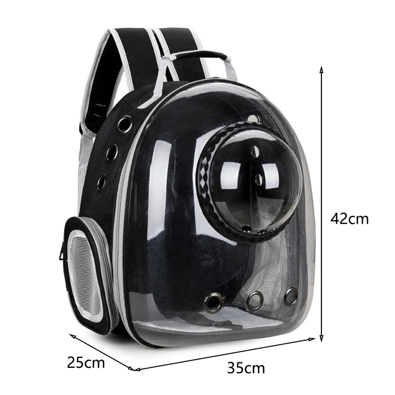 Mochila para transporte de animais de estimação, portátil, transparente, cápsula espacial, mochila para animais de estimação, bolsa de transporte para gatos, respirável, mochila para animais de estimação