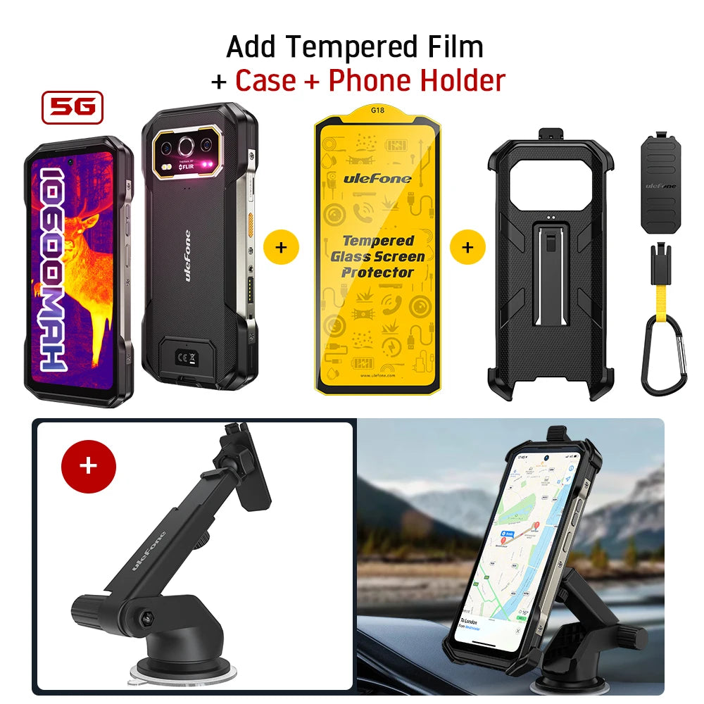Ulefone Armor 27T Pro 5G, telefone robusto, 10600mAh, Android 14, smartphone com câmera noturna de 50MP+64MP, 6,78" 120Hz, 24GB+256GB NFC
