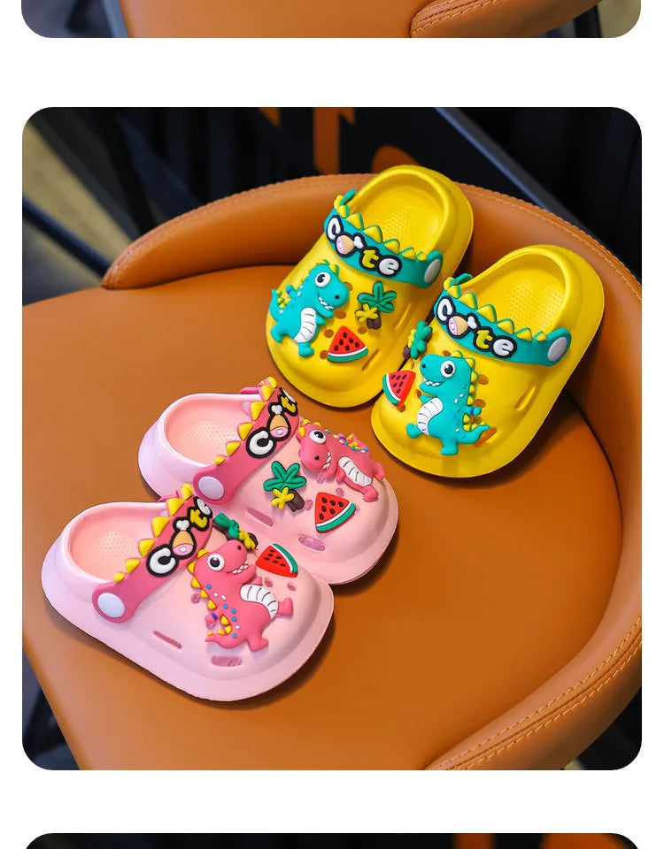 Sandálias de verão para meninos, sapatos fofos de crocodilo para meninas, sola macia, respiráveis, antiderrapantes, leves, para praia ao ar livre