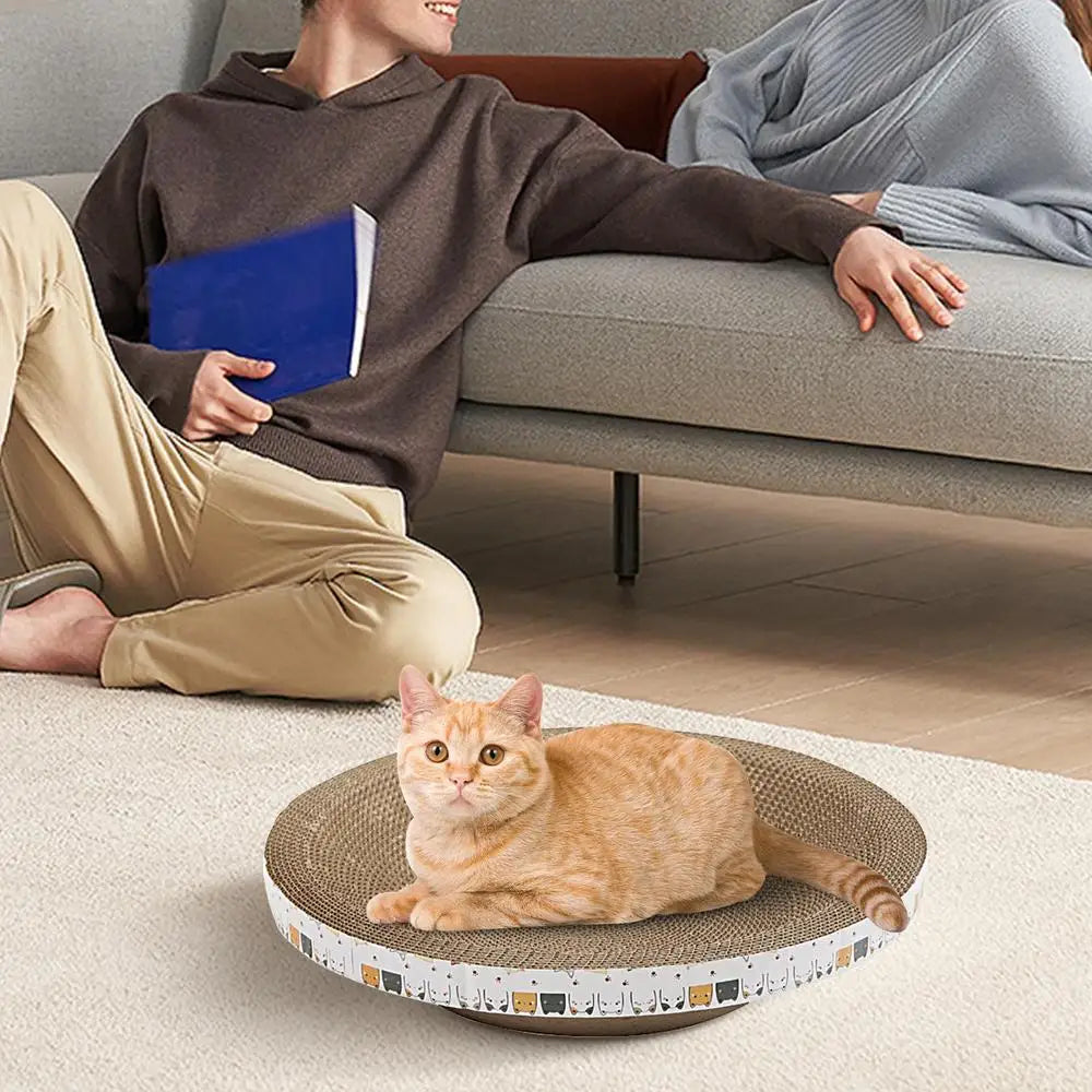 Arranhador de papelão para gatos, durável, em formato de tigela, de alta densidade, para gatos de interior, móveis para gatos de interior, poste para arranhar