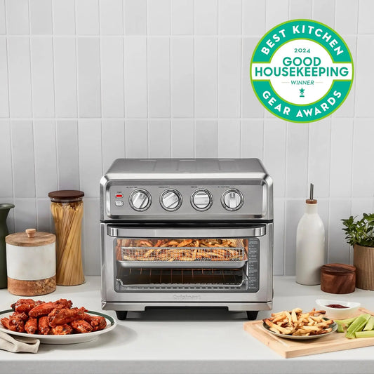 Fritadeira a ar + forno de convecção, forno 8-1 com opções de assar, grelhar, grelhar e aquecer, aço inoxidável, TOA-70