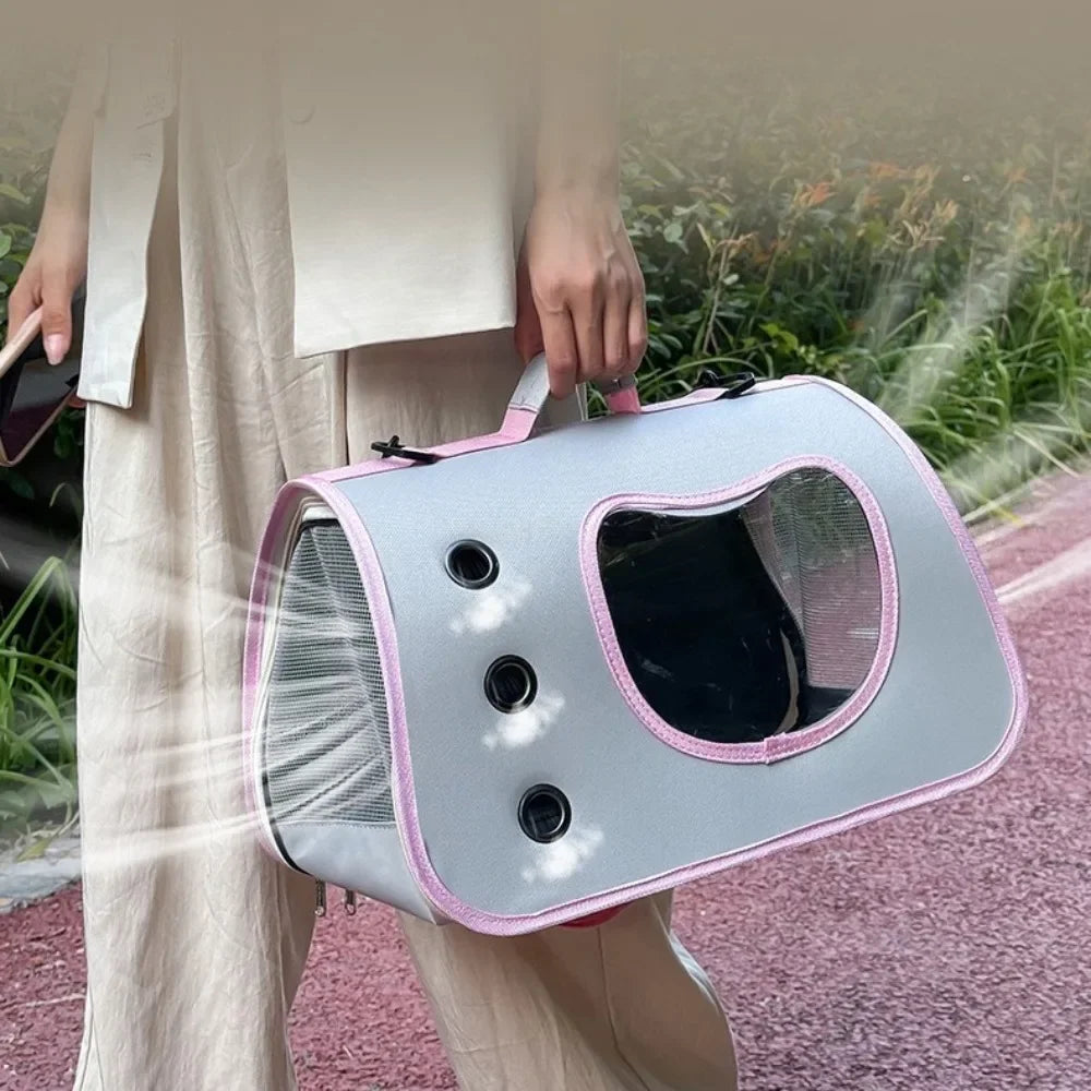 Bolsa de transporte portátil para gatos, bolsa dobrável para gatos, bolsa de ombro respirável para cães pequenos, gatos, bolsa de transporte para cães e gatos