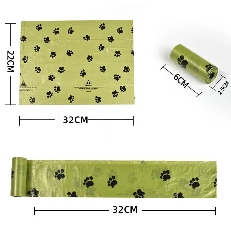 Sacos para cocô de cachorro biodegradáveis ​​à prova de vazamentos, sacos para resíduos de animais de estimação para passear com o cachorro, limpeza ao ar livre, dispensador de sacos de areia para gatos, pacote a granel