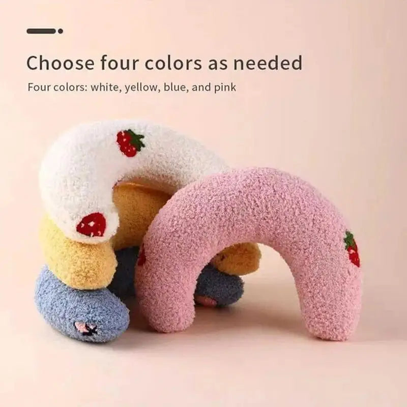 Almofadas para cães Almofada macia para cães Almofada decorativa Meio donut Brinquedo calmante para animais de estimação Almofada para filhotes Padrão bordado Almofada para cama de cachorro