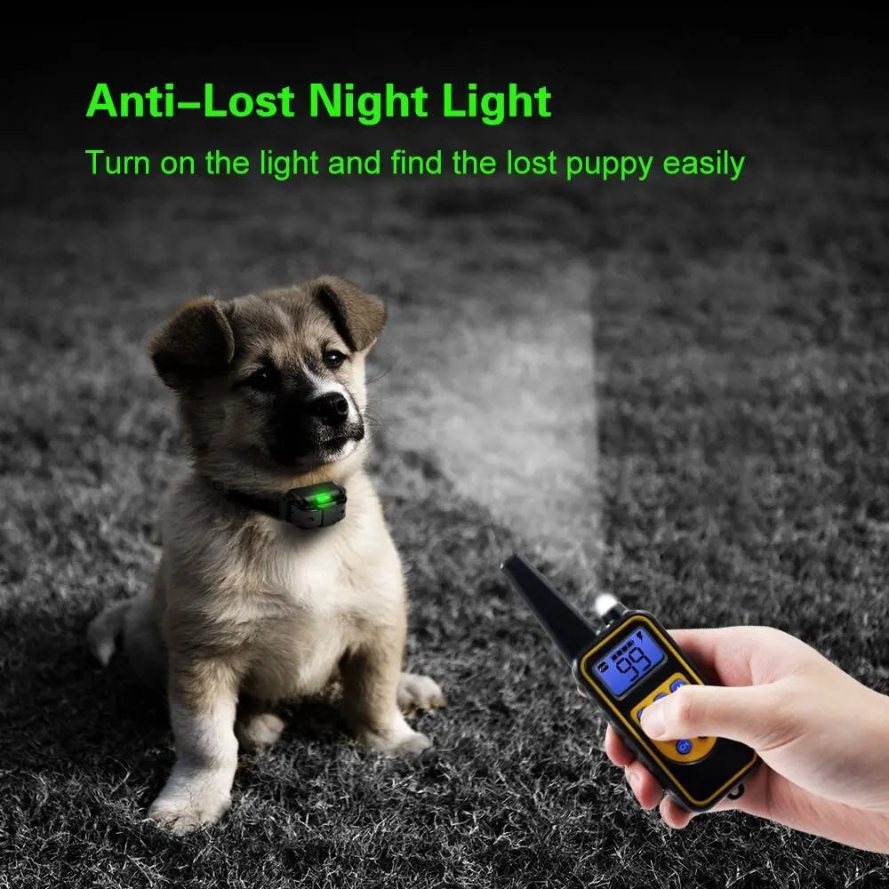 Electric Dog Training Collar Waterproof Dog Bark Collar Pet With Remote Control Rechargeable Anti Barking Device All Size Dogs