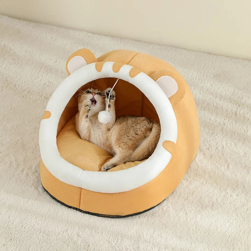 Cama super para gatos, casa quente para animais de estimação, caverna para gatinhos, almofada, casa para gatos, cesta para cães dormirem, tenda, tapete para cães pequenos, suprimentos, cama para gatos