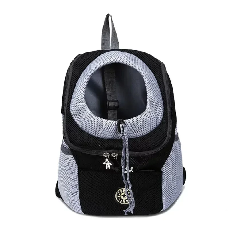 Nova mochila de viagem portátil com dois ombros, bolsa para transporte de cães de estimação, bolsa frontal de malha