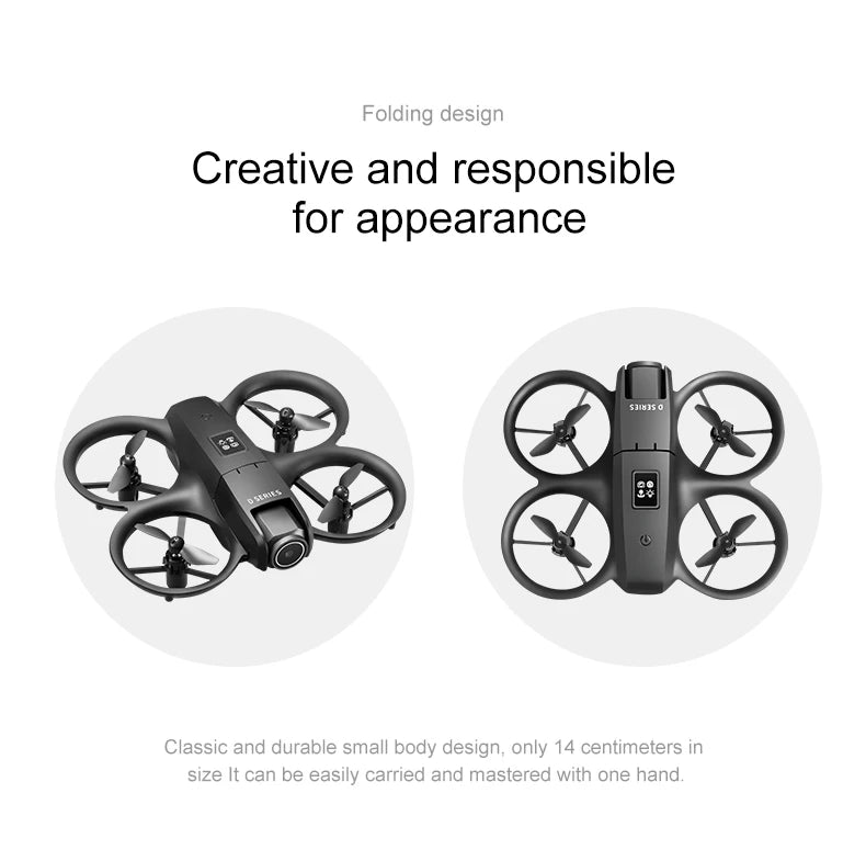 Mini drone Xiaomi D16 com câmera HD 8K ajustável de 180° e WiFi com fluxo de luz, drone de bolso para evitar obstáculos, quadricóptero RC