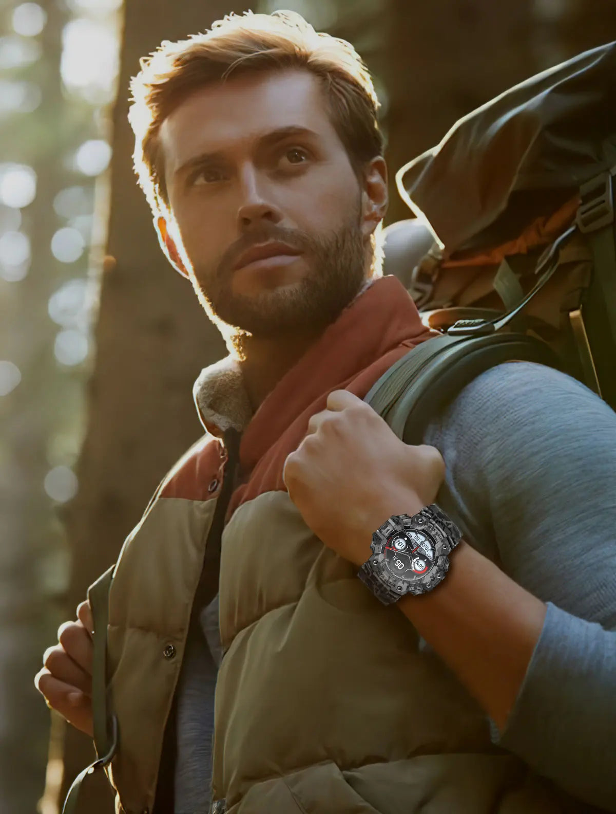 Novo relógio inteligente esportivo robusto para atividades ao ar livre 2025, masculino, com chamada Bluetooth, colorido, IP68, à prova d'água, bússola militar, relógio inteligente, lanterna