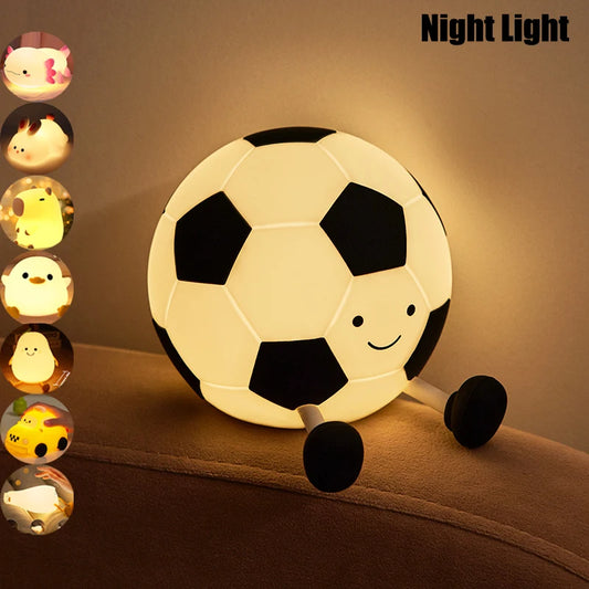 Luz noturna de silicone macio - USB recarregável, controle de toque, lâmpada de cabeceira regulável em 3 níveis para berçário, crianças, bebês e decoração de presentes
