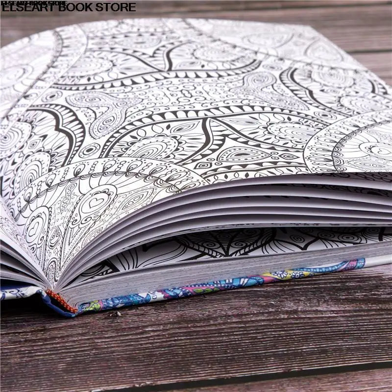 Livro de pintura colorida de mandalas zen, terapia de descompressão para adultos, descompressão psicológica, pintura de grafite, capa dura, 141 unidades
