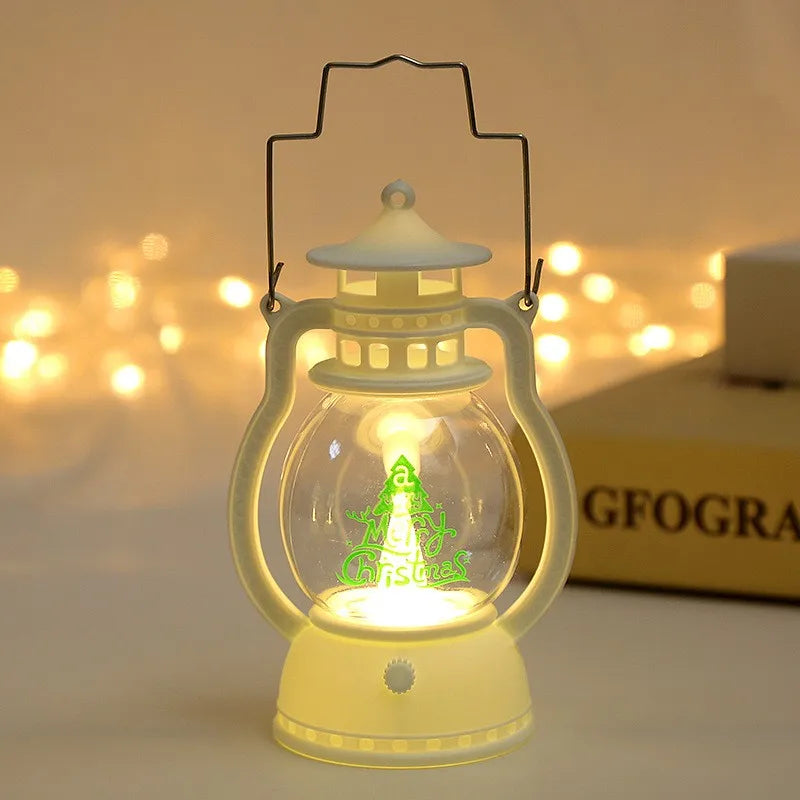 Lâmpada LED 2025 Decoração Natal Lanterna Portátil Papai Noel Árvore de Natal Luzes de Vento Pingente Navidad Natal Ano Novo Decoração