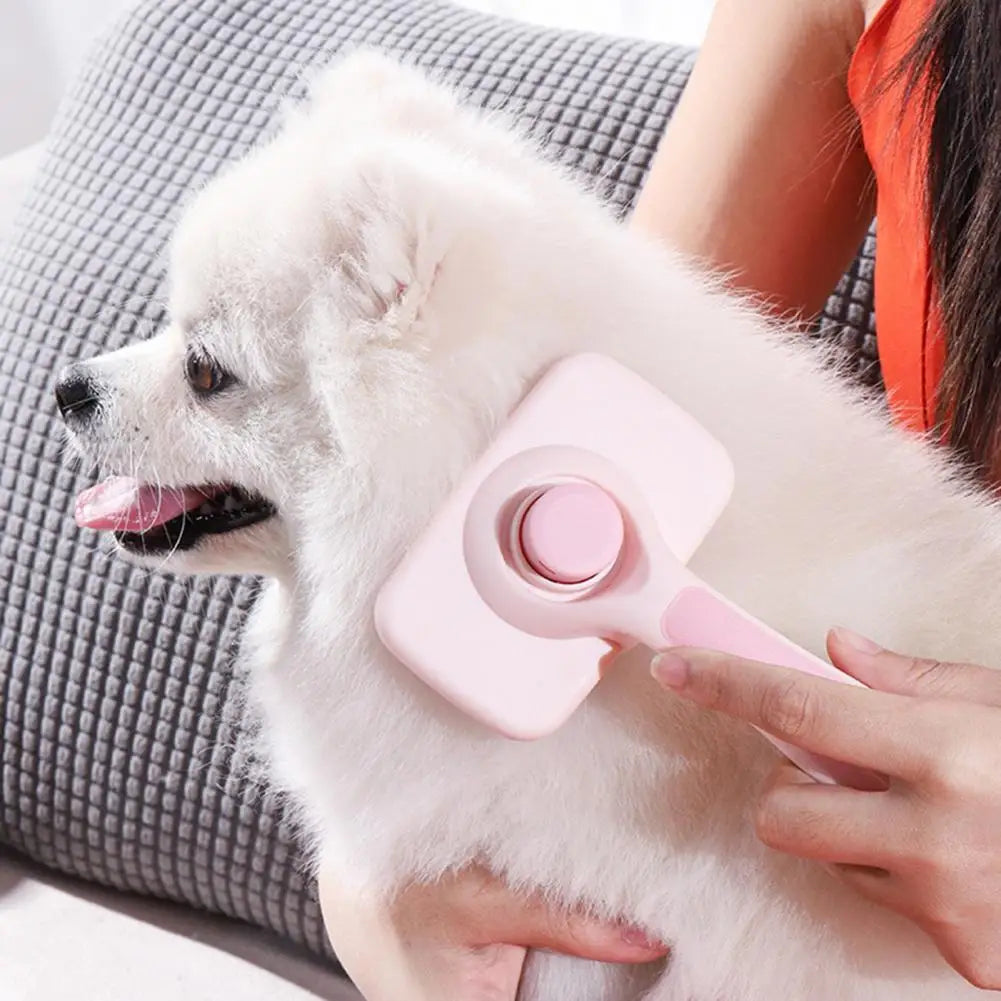 Escova para animais de estimação para cães, escovas de higiene para animais de estimação que não agridem a pele de gatos e cães, pente autolimpante, ferramenta de massagem para filhotes