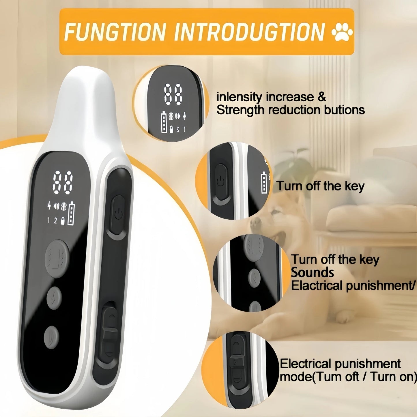 3000-3300FT Cat Training Collar,Cat Shock Collar with Remote ,Cat Stop Meowing Collar, Cat Remote Control Collar Pet Products