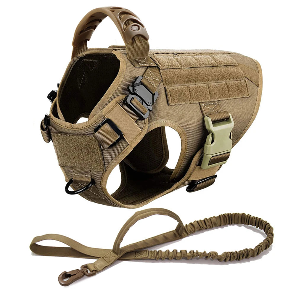 Coleira grande para cachorro, peitoral militar para cachorro, coleira Molle, bolsas, colete de treinamento para animais de estimação, peitorais táticos para pastor alemão, acessórios para cães