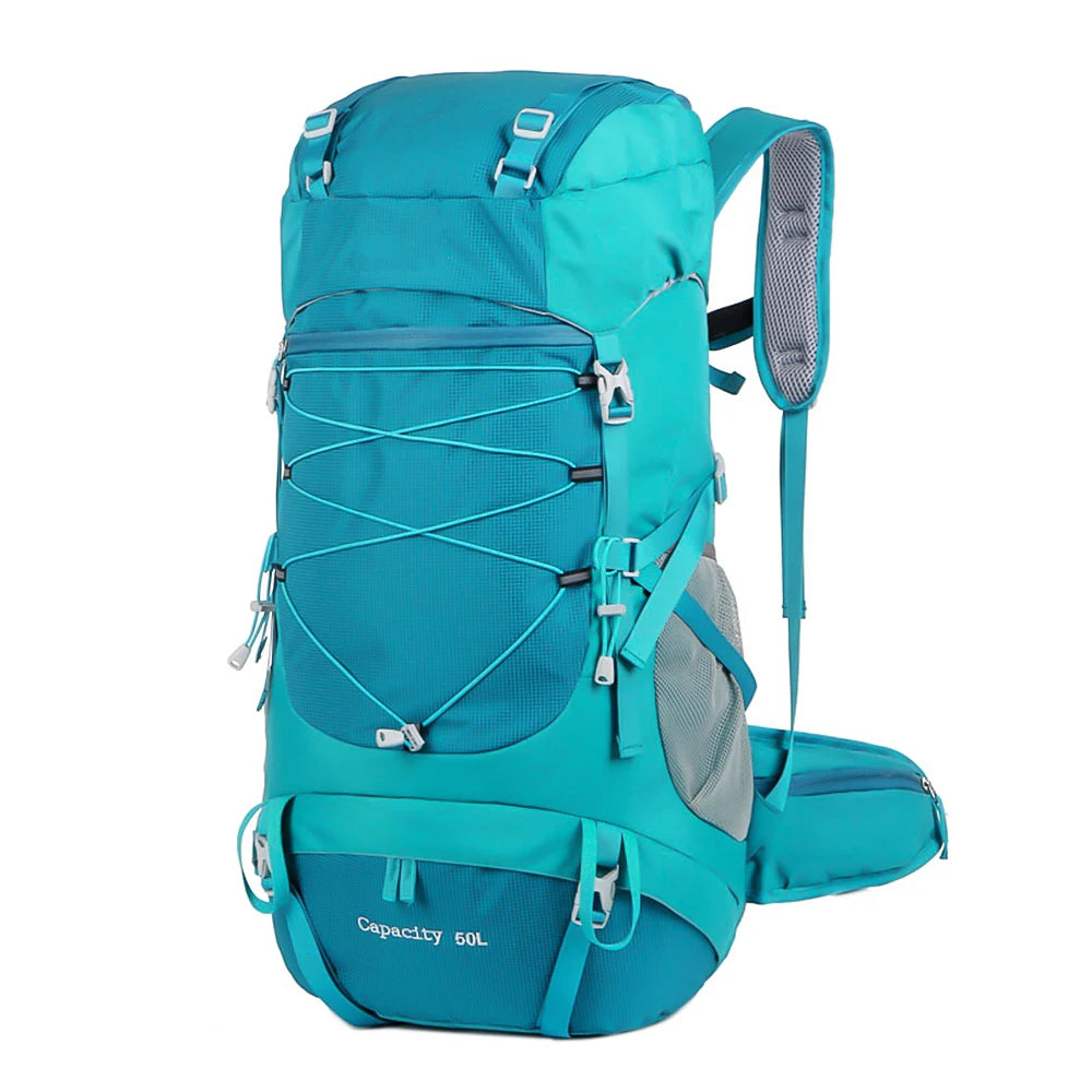 Mochila de caminhada WESTTUNE 50L com capa de chuva, bolsa multifuncional para montanhismo, mochila para atividades ao ar livre, para viagens, trekking e acampamento