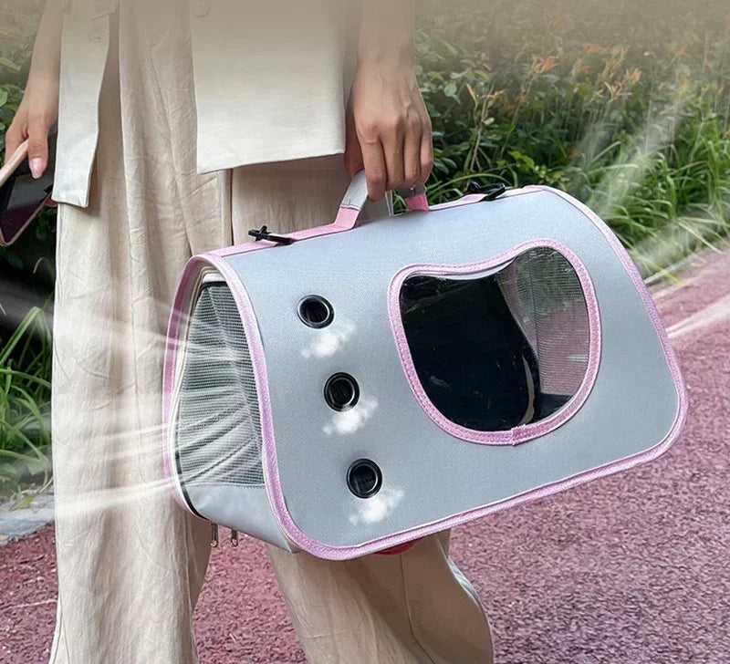 Bolsa de transporte para animais de estimação, dobrável, respirável e portátil premium, leve para cães e gatos pequenos, bolsa de ombro para transporte de gatos e gatinhos ao ar livre