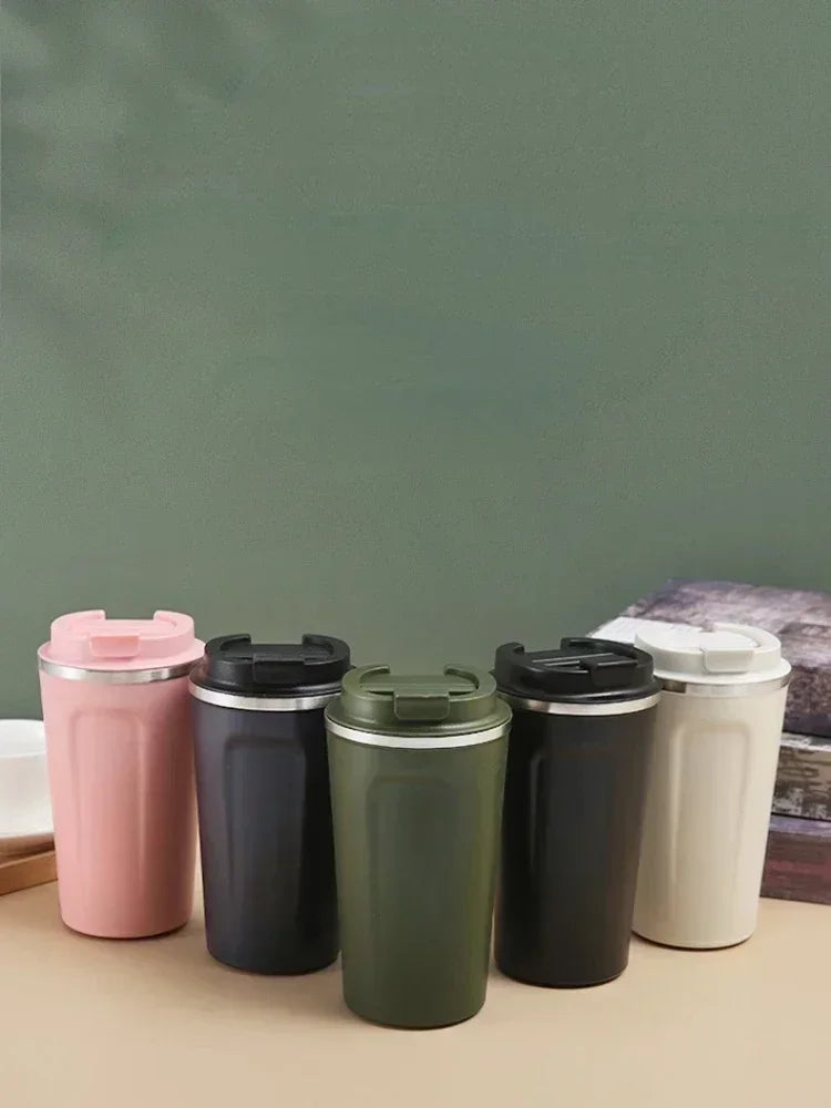 Caneca térmica de viagem de aço inoxidável 380/510ml para café, à prova de vazamento, garrafa térmica, chá, café, garrafa térmica a vácuo, copos isolados, quente
