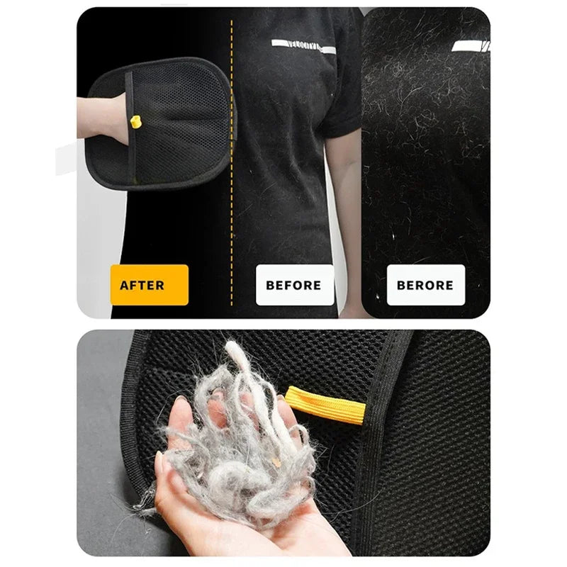 Luvas de remoção de pelos eletrostáticos para animais de estimação, escova de remoção de pelos de gato, luvas adesivas, pente para gatos, luva de limpeza e remoção de pelos