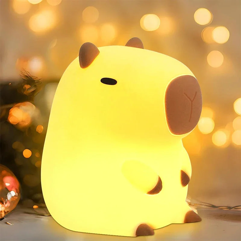 Luz noturna de silicone macio - USB recarregável, controle de toque, lâmpada de cabeceira regulável em 3 níveis para berçário, crianças, bebês e decoração de presentes
