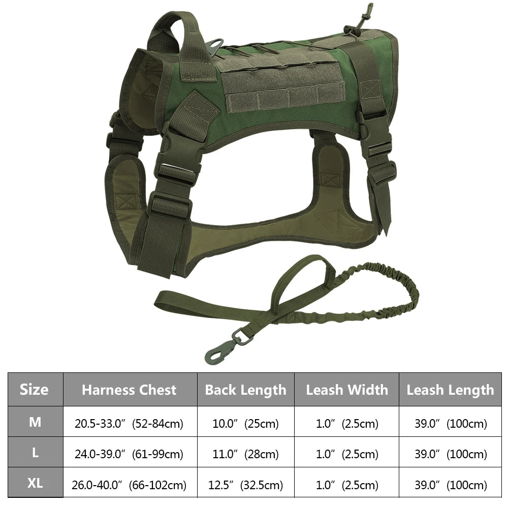 Arnês tático para cães, ajustável, sem puxar, para treinamento militar de animais de estimação, colete Molle com alça para cães de médio e grande porte, para caminhadas ao ar livre