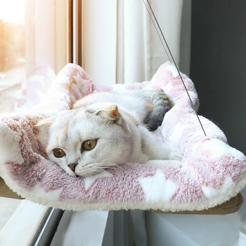 Rede para gatos, cama suspensa aérea para gatos, casa para gatos, estrutura de escalada para gatinhos, assento de janela ensolarado, ninho com capacidade para 20 kg, acessórios para animais de estimação
