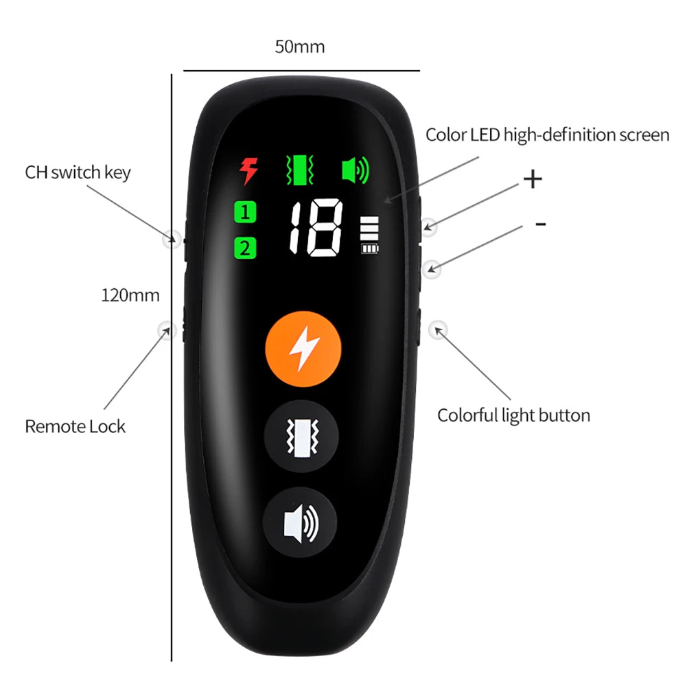 New 800m Electronic Dog Training Collar Remote Control Shock Collar Waterproof Anti Bark Dog Collar with Shock Vibration Sound