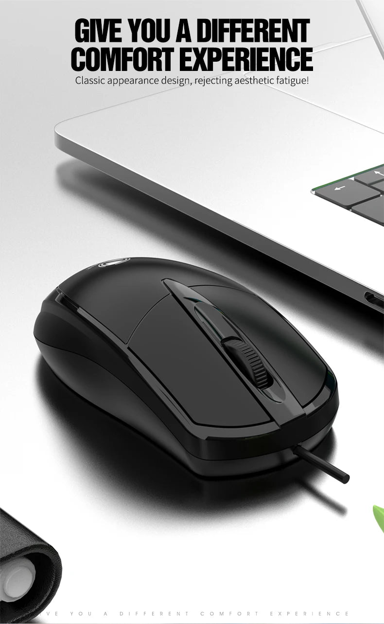 301 Mouse com fio para jogos de escritório, computador desktop, laptop, mouse comercial, mouse óptico USB