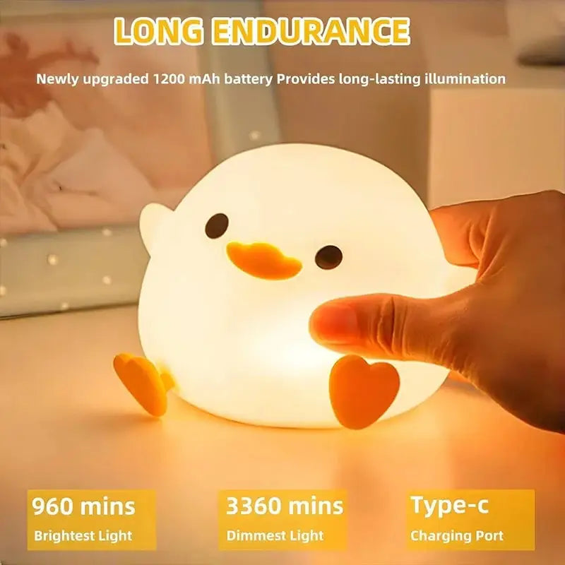 Luz noturna de silicone macio - USB recarregável, controle de toque, lâmpada de cabeceira regulável em 3 níveis para berçário, crianças, bebês e decoração de presentes