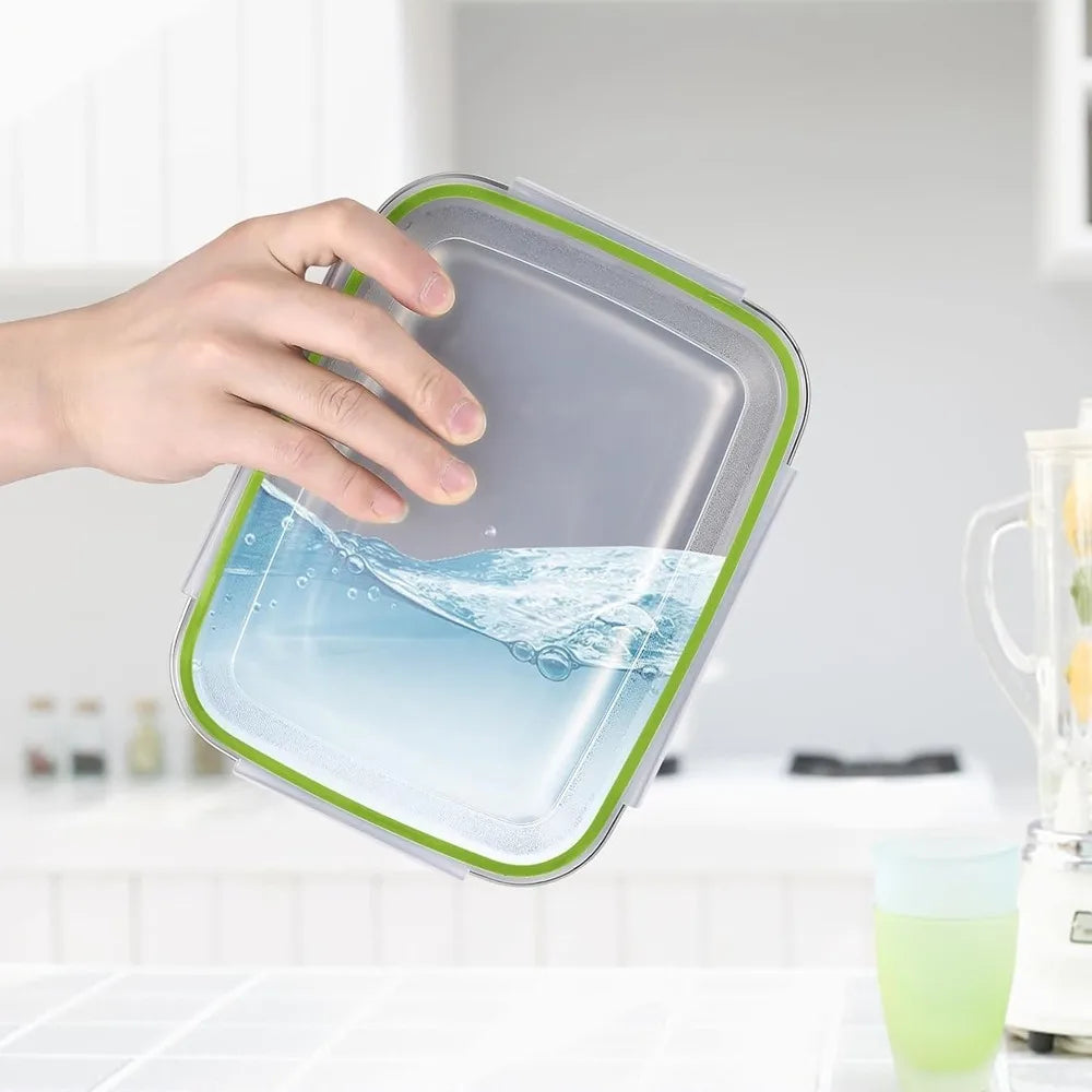 Recipiente para armazenamento de alimentos em aço inoxidável 304, grau alimentício, conjunto de 1/3, lancheira, tampa de silicone à prova de vazamentos, lavável na máquina de lavar louças, caixa Bento