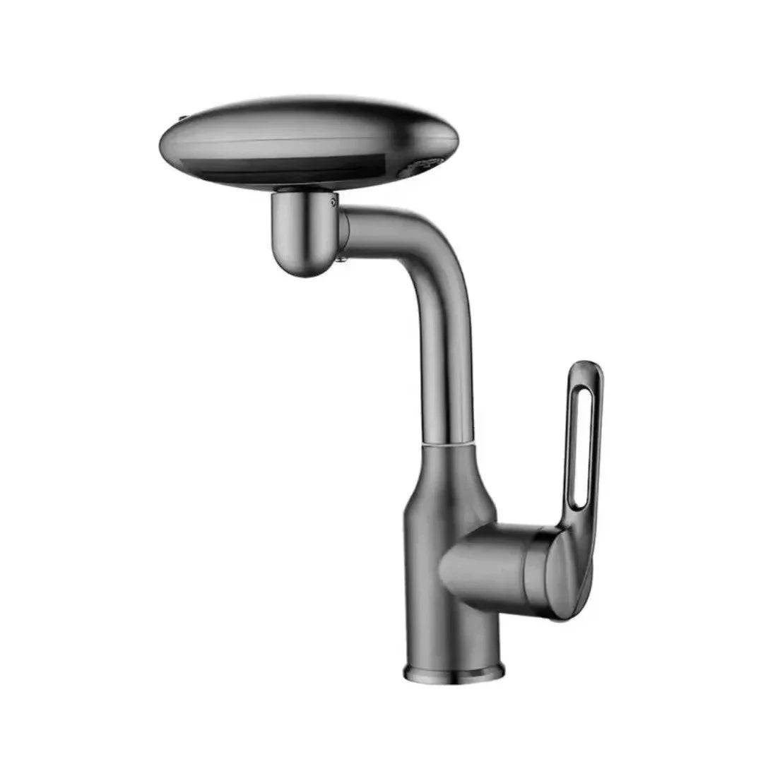 Torneira multifuncional para cascata, 4 modos de saída de água, torneira de água quente, rotação 360°, água quente e fria, névoa