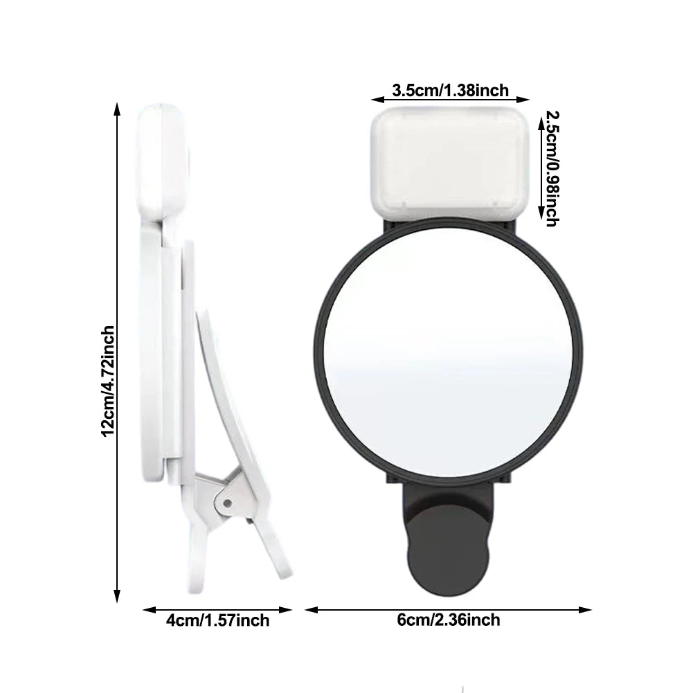 Espelho universal para câmera de celular, clipe de reflexão para fotos, lente HD traseira, espelho refletor para selfies