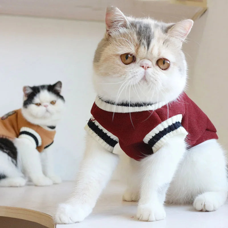 Winter Cat Dog Sweater Pullover Pet Clothes Small Dog Vest Puppy Jacket Kitty Costume Cats Outfit Warm And Cozy Pet Clothing