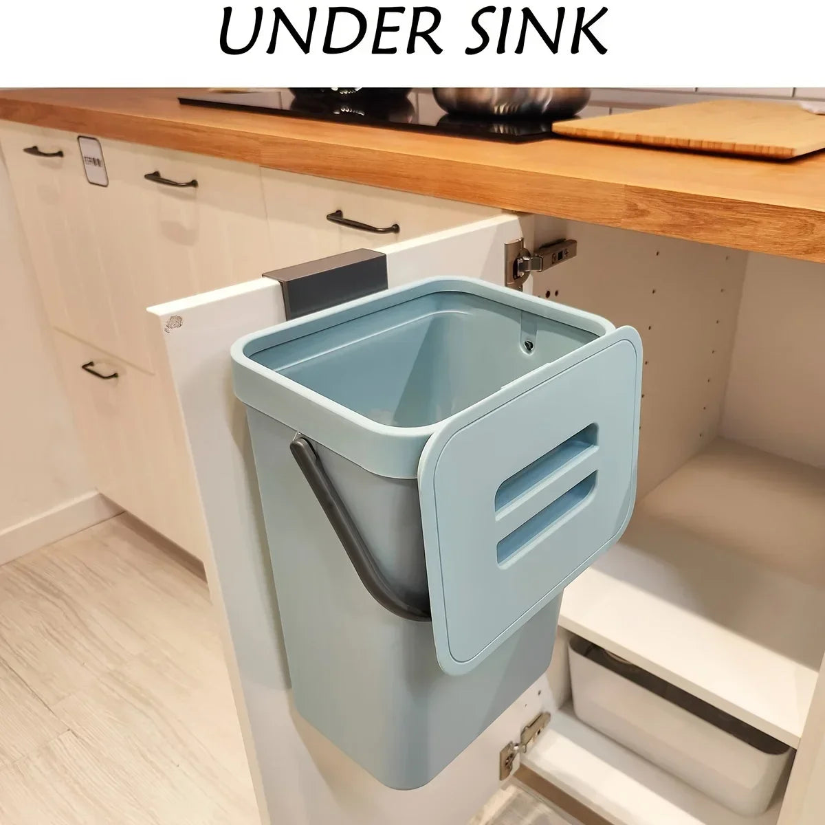 Lixeira compacta e silenciosa - 3/5L, lixeira selada ecológica para cozinha e escritório, sem necessidade de eletricidade