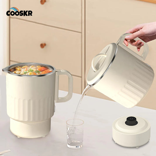 Chaleira elétrica de 1L para água fervente, café, leite, bule de chá, chaleira dobrável, aquecedor de água para viagem, termostato, chaleira dobrável para aquecimento