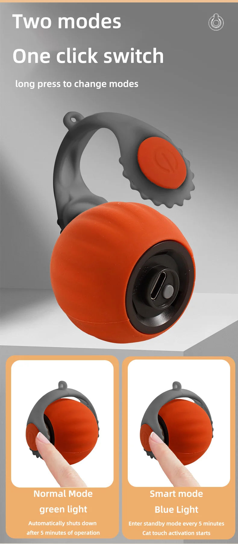 Bola de brinquedo interativa para gatos, bola rolante automática, rabo falso, brinquedo elétrico inteligente recarregável para animais de estimação, treinamento para cães e gatos, imitação de rato