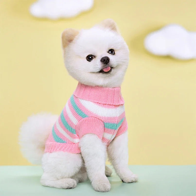 Suéter para filhotes e gatos, roupas quentes de inverno para animais de estimação para cães pequenos, colete para chihuahua, buldogue francês, suéter de malha, fantasia para gatinhos schnauzer