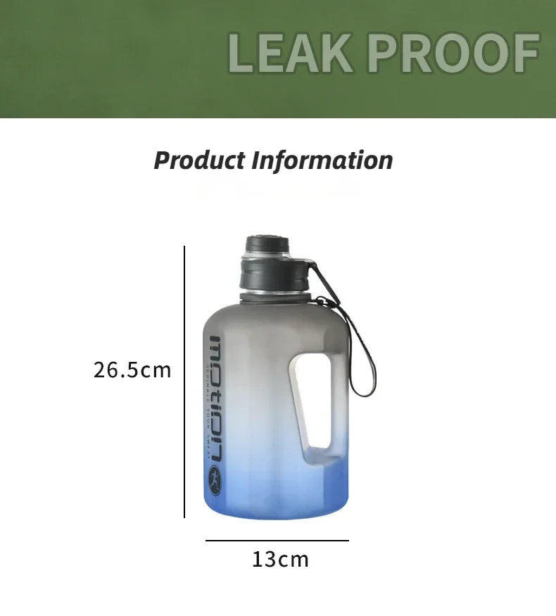 1 peça 2L Canudo Esportivo Grande Capacidade Fitness Com Canudo Plástico Portátil Garrafa de Água Ao Ar Livre Com Escala Chaleira Gradiente
