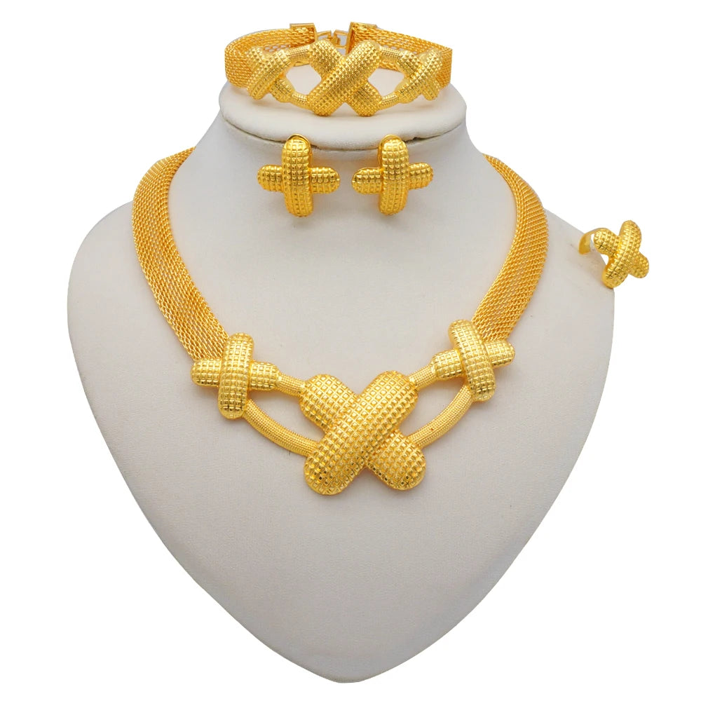Conjuntos de joias finas 2023 para mulheres, presentes de casamento, colar, pulseira, brincos, anel, joias com contas africanas