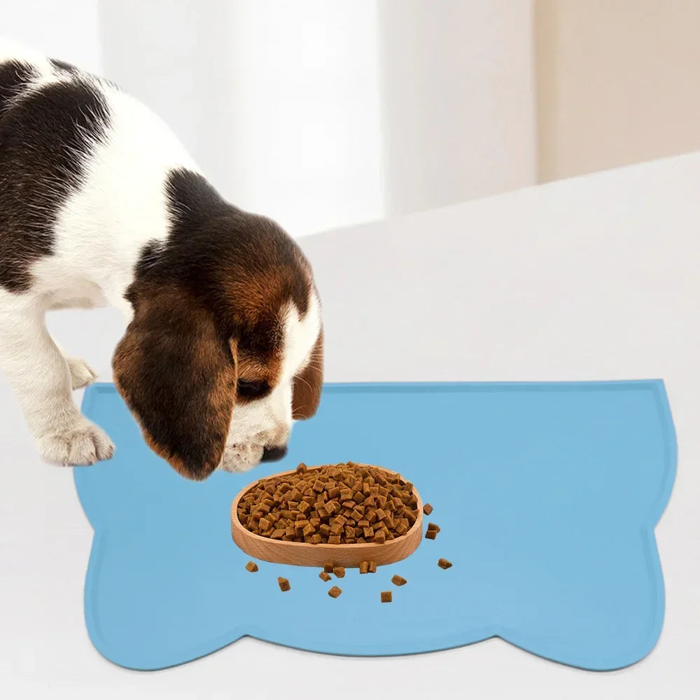 Silicone Pet Food Mat Easy To Clean Cat Dog Food Mat Pet Supplies Waterproof Spill-Proof Food-Grade Bowl Mat BPA Free Large Size