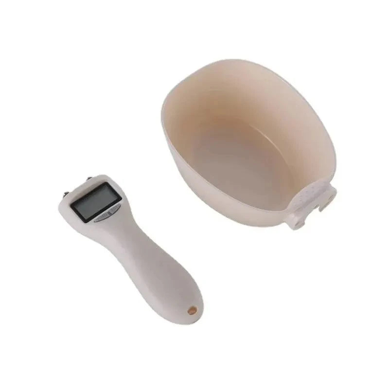 Balança de colher medidora de comida para animais de estimação, colher medidora digital de comida para cozinha, adequada para colher medidora de comida para cães e gatos