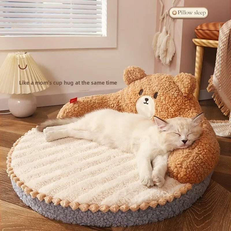 Soft Cat Bed, Winter Cartoon Pet Bed, Cat Sleeping Bed, Pet Rest Products, Small Dog Mat, Warm Pet Mat Лежанка Для Кошек