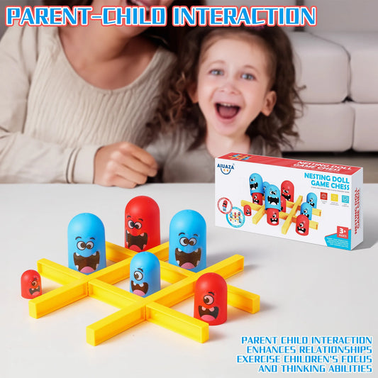 Jogo da velha de PVC divertido e educativo AIUAZA: estimulante de habilidades cognitivas envolventes, presente de jogo de tabuleiro perfeito para crianças de 3 a 8 anos