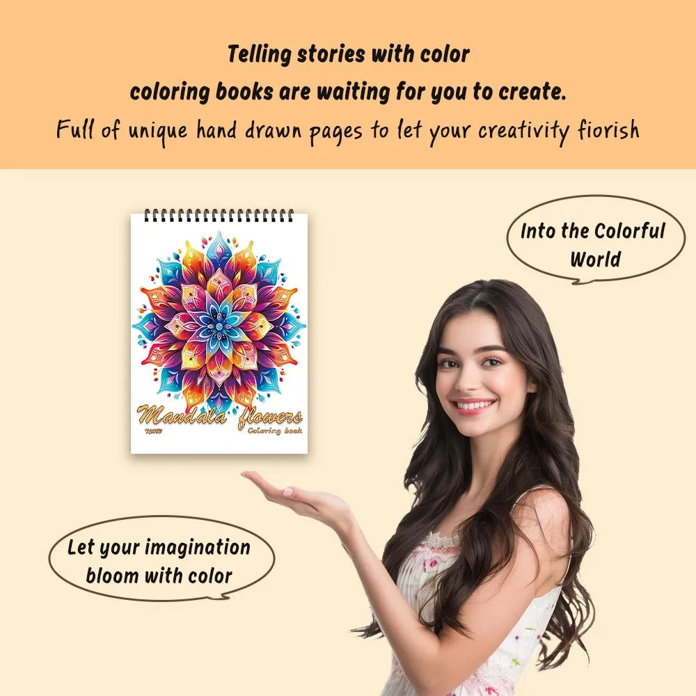 Livro de colorir em espiral - 30 folhas, livro de colorir para adultos, 11,2 x 8,3 polegadas, papel grosso de 100 g, livro de desenho, presente de boas-vindas para o feriado