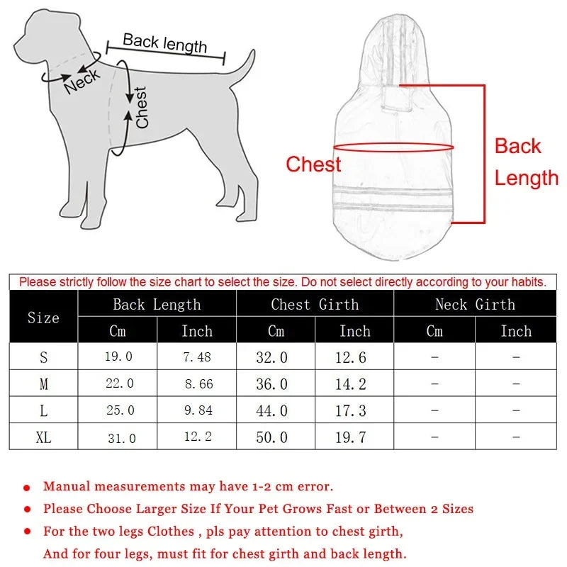 Capa de chuva impermeável para cachorros filhotes com capuz para cães pequenos Capa de chuva para animais de estimação com refletivo e furo para guia Roupas para cães ao ar livre no inverno