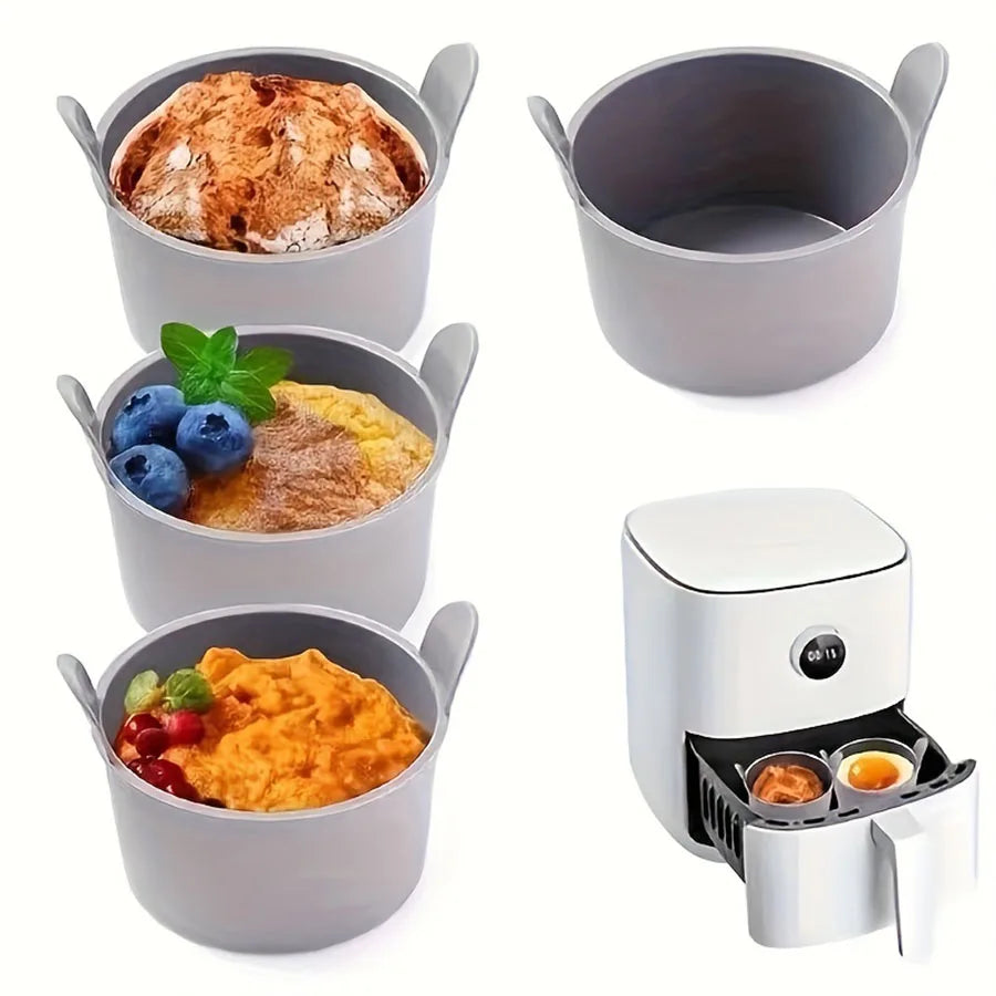 1 peça/4 peças de molde de silicone para fritadeira a ar, copos para cozimento de ovos