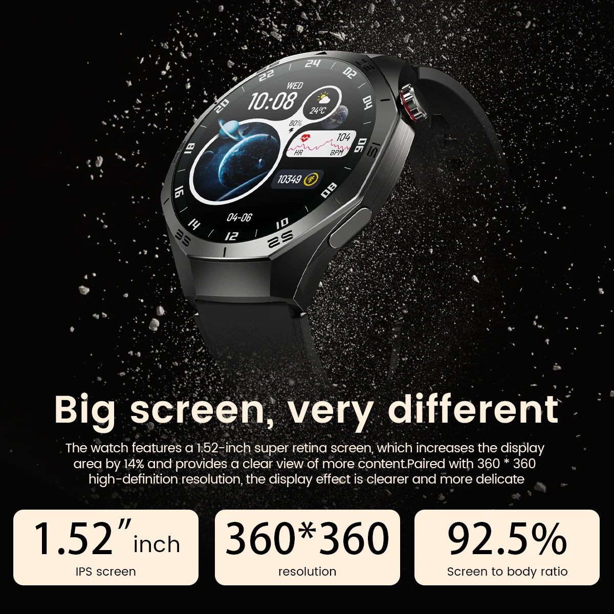 2025 Novo para Android e iOS Smart Watch Masculino Tela AMOLED GPS Trajetória de movimento Frequência cardíaca Bluetooth Chamadas SmartWatch à prova d'água