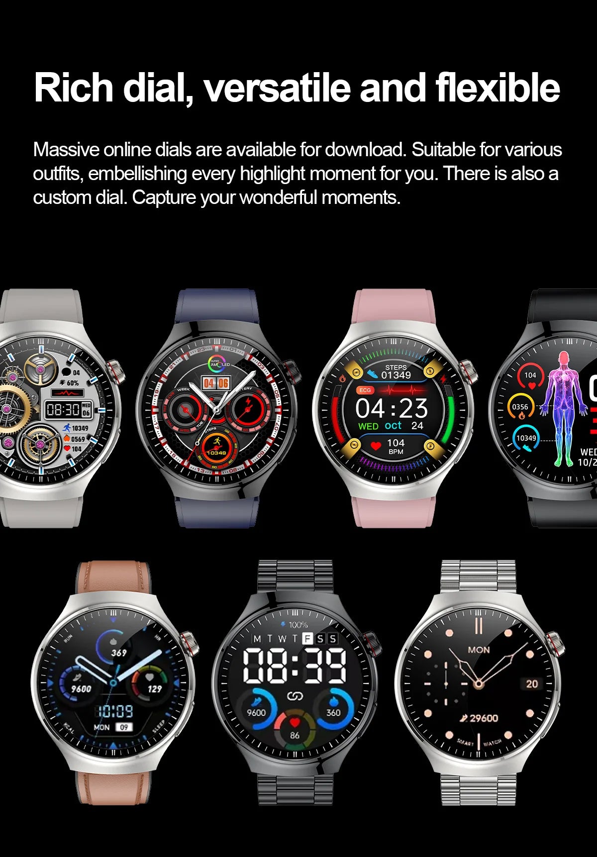 2025 para HUAWEI Precise ECG + PPG Ácido Úrico HD Smart Watch Masculino Lipídios no Sangue Frequência Cardíaca Pressão Arterial Esporte Chamada Saúde Smartwatch